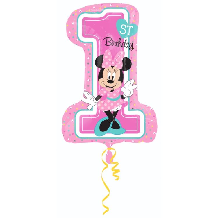 Balon 1'st Birthday Minnie Mouse 48 x 71 cm