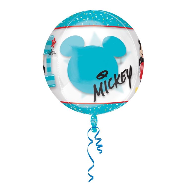 Balon folie sfera Mickey Mouse cifra 1 - 38 x 40 cm