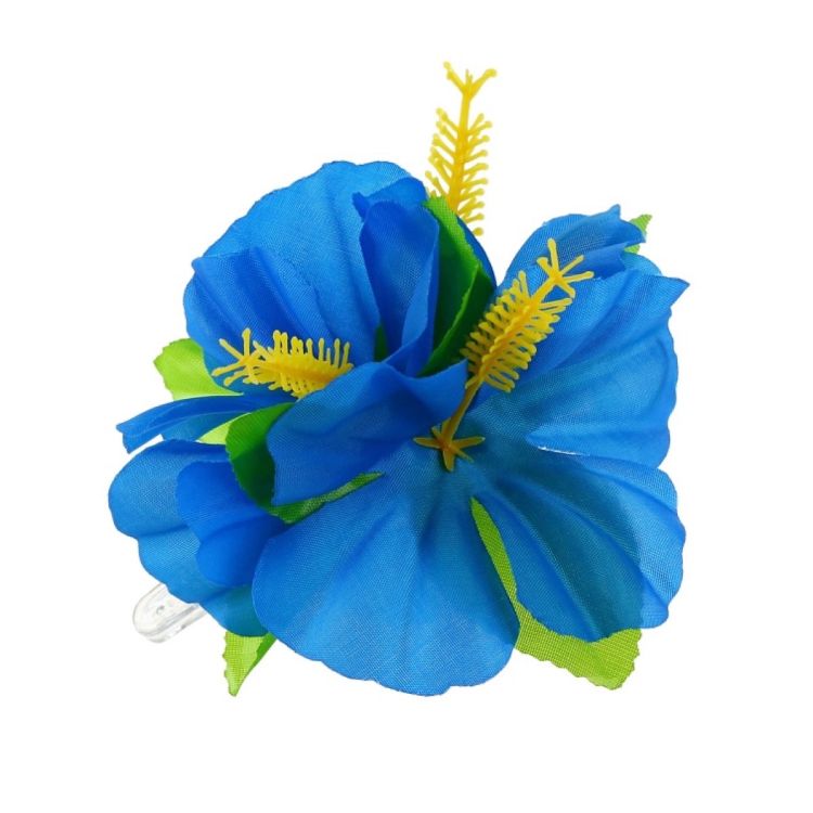 Clama de par hawaii cu floare albastra