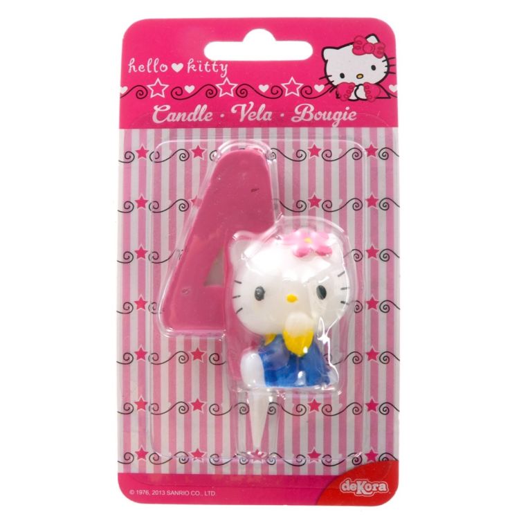 Lumanare cifra 4 Hello Kitty 3D