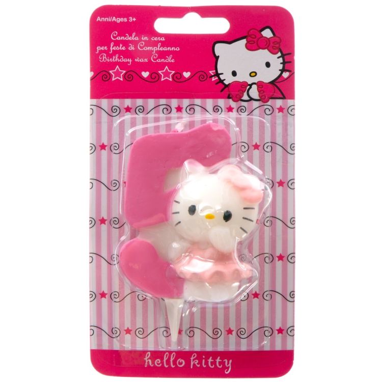 Lumanare cifra 5 Hello Kitty 3D