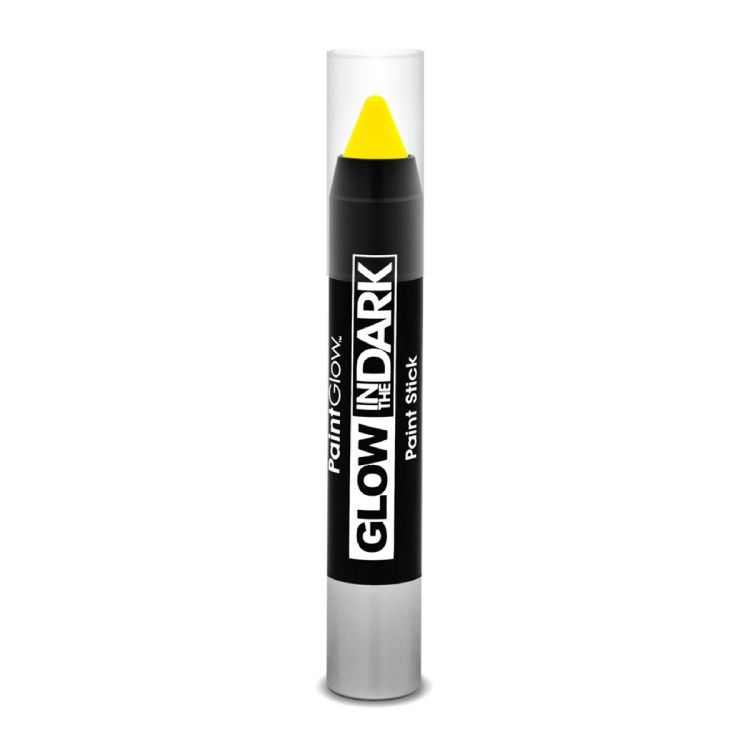 Creion fluorescent galben pentru body art PaintGlow - 3.5 grame