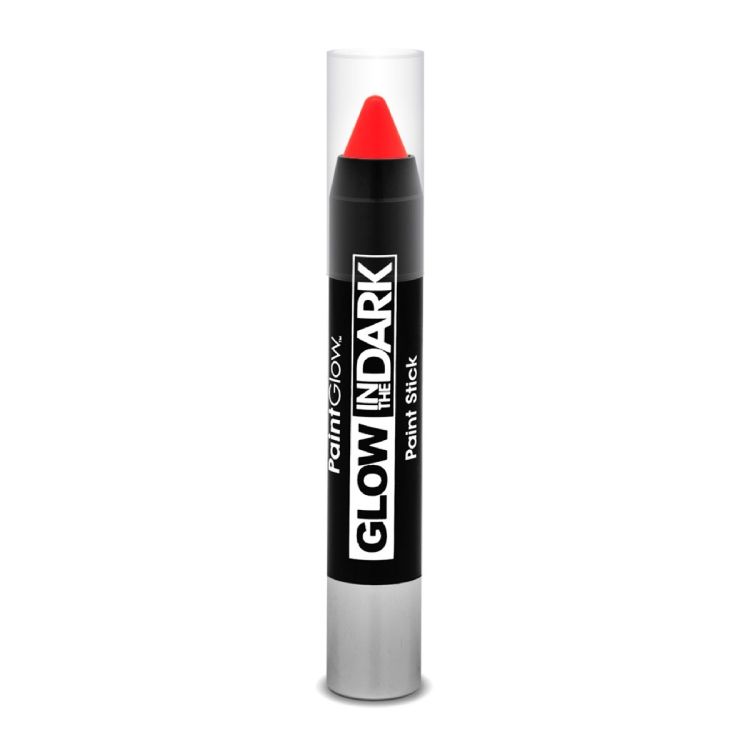 Creion fluorescent rosu pentru body art PaintGlow - 3.5 grame