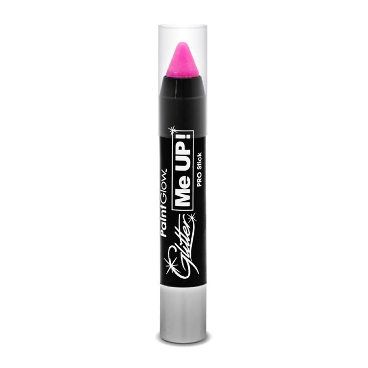 Creion UV (neon) roz pal cu sclipici pentru body art PaintGlow - 3 grame