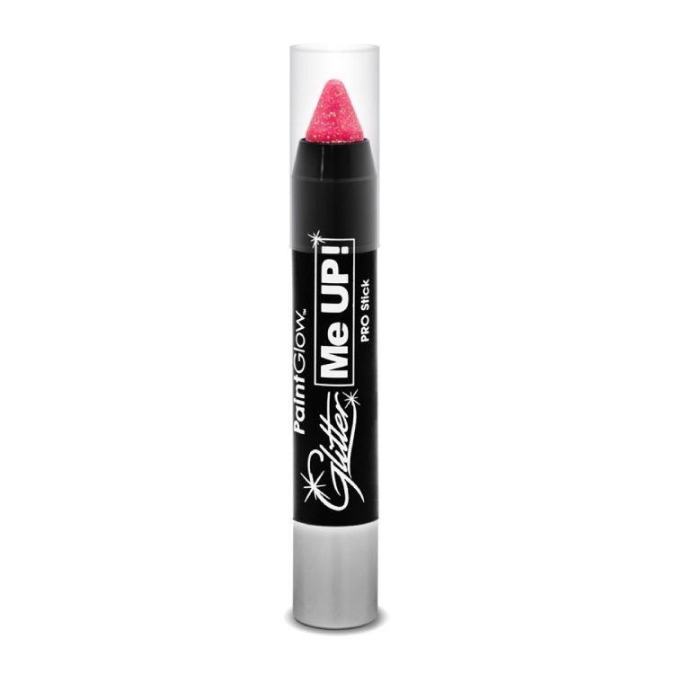 Creion UV (neon) sclipici roz pentru body art PaintGlow - 3 grame