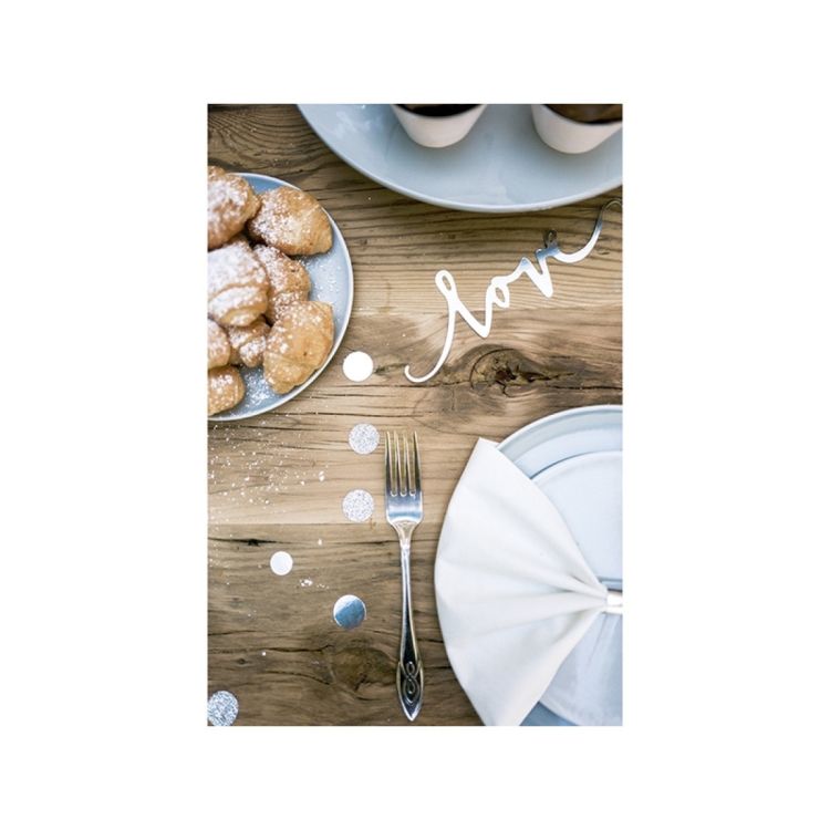 Decoratiune Love argintie