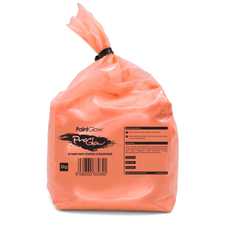 Vopsea pudra UV portocalie PaintGlow - 2 kg