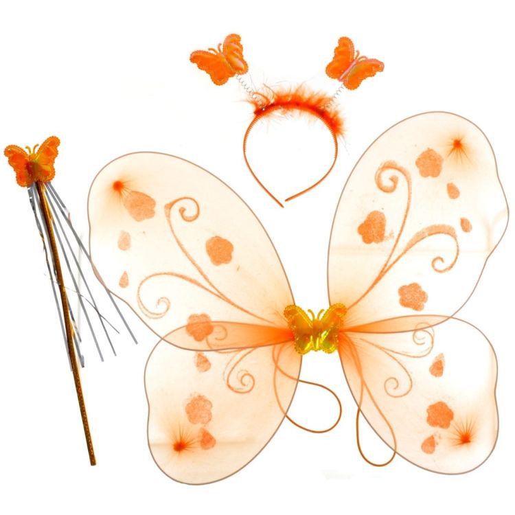 Aripi de fluture cu bagheta si cordeluta portocalii