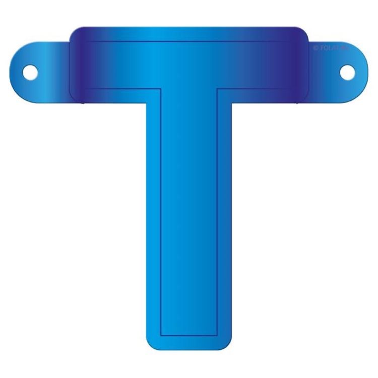 Litera T albastra pentru banner