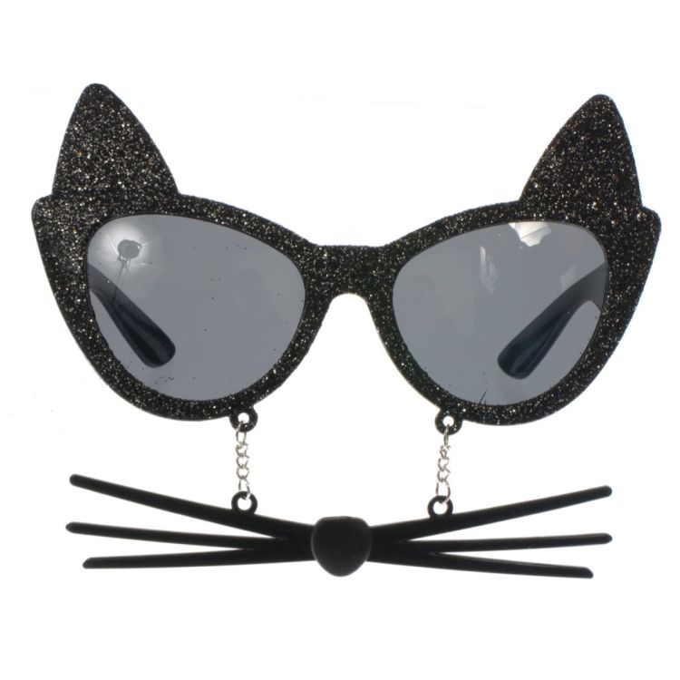 Ochelari pisicuta cu sclipici negru