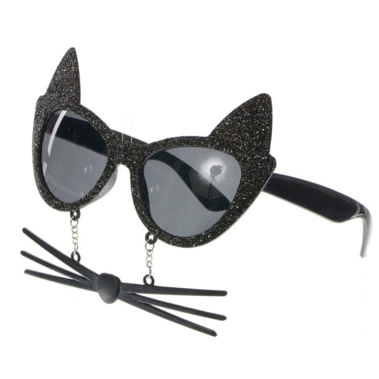 Ochelari pisicuta cu sclipici negru