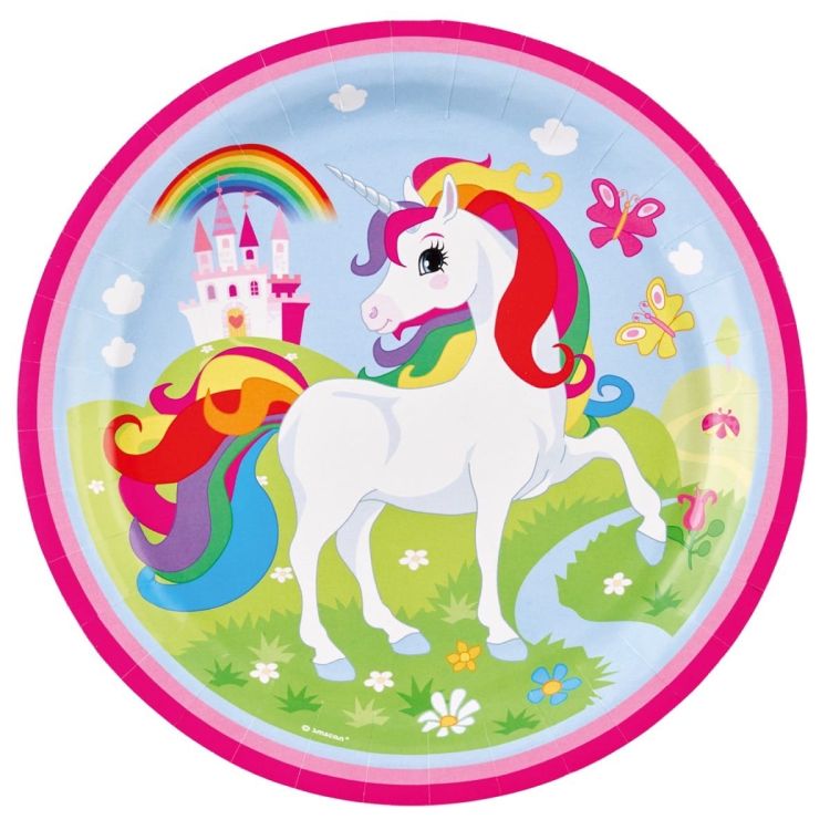 8 Farfurii unicorn - 23 cm