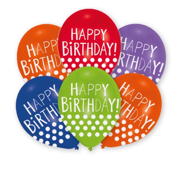 Baloane cu buline Happy Birthday 27 cm
