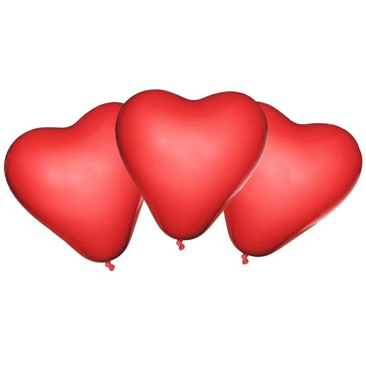 50 baloane inima rosie 30 cm