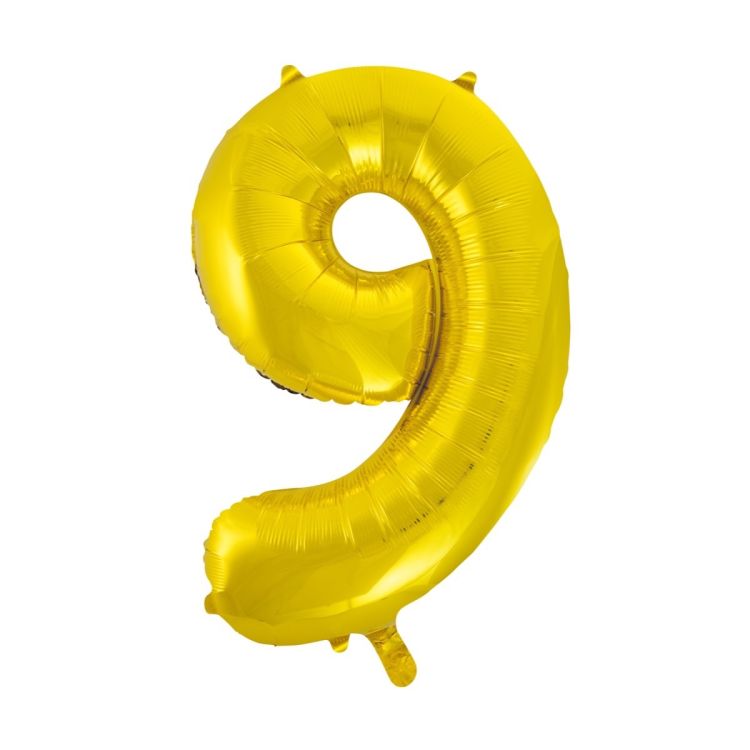 Balon cifra 9 auriu - 86 cm
