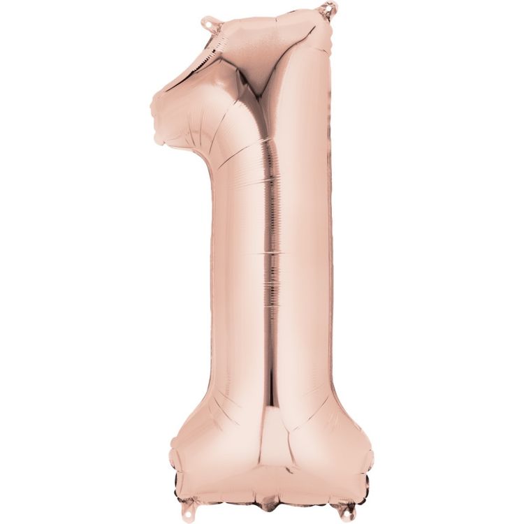 Balon roz cifra 1 - 33 x 86 cm
