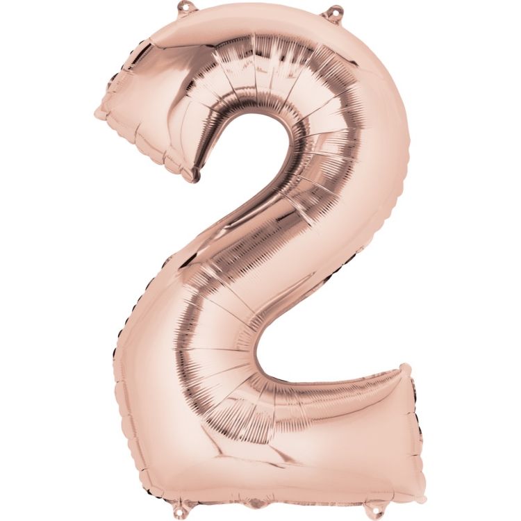 Balon roz cifra 2 - 55 x 83 cm
