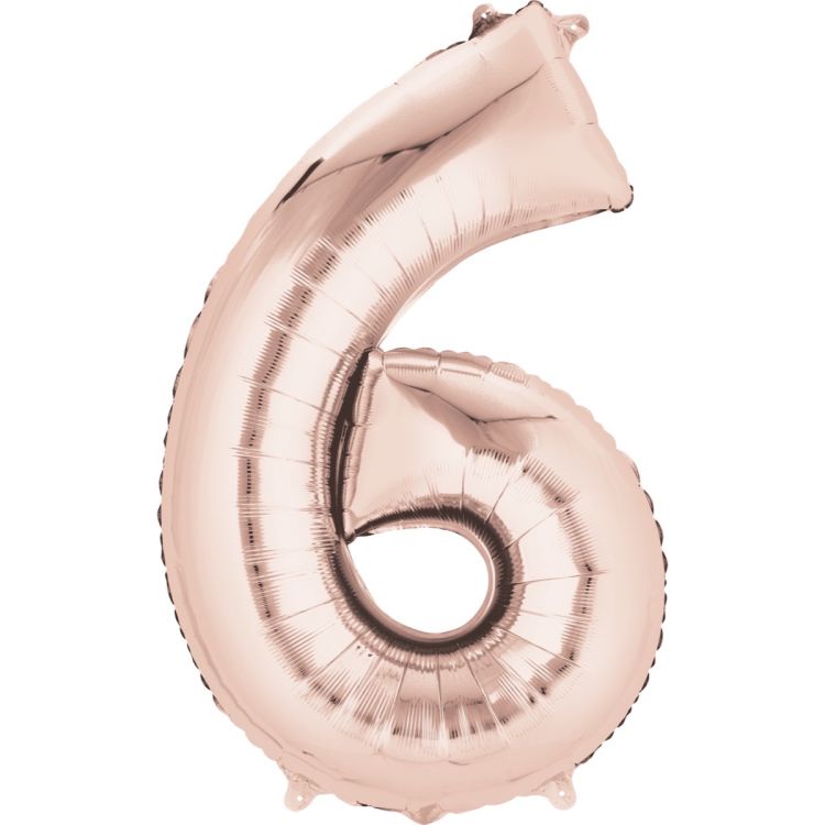 Balon roz cifra 6 - 55 x 86 cm