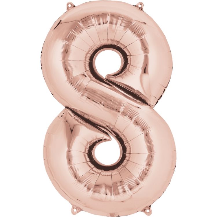 Balon roz cifra 8 - 53 x 86 cm