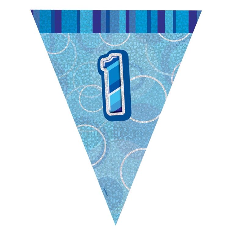 Banner stegulete albastre cifra 1
