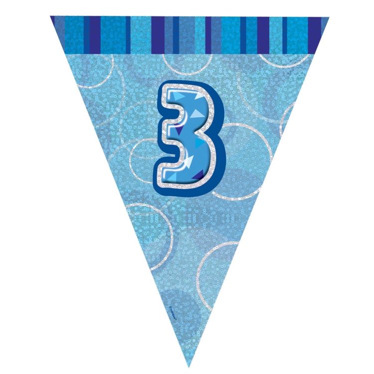 Banner stegulete albastre cifra 3