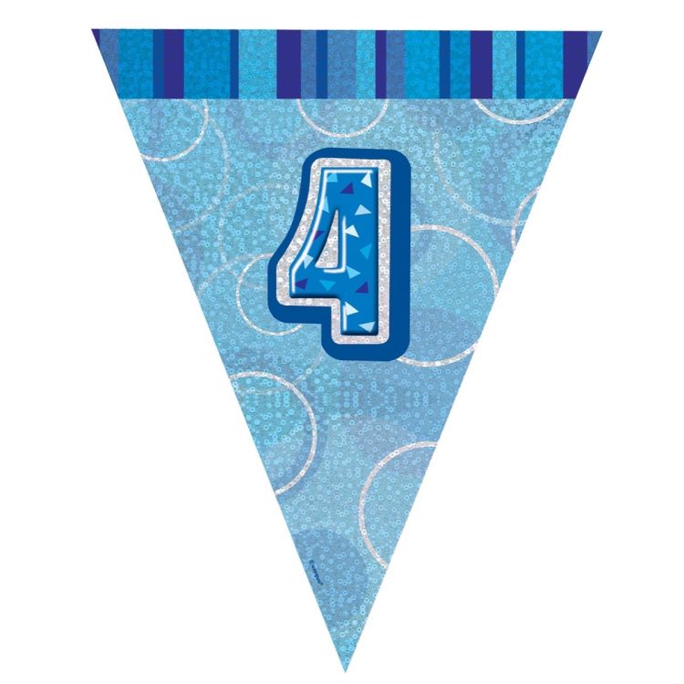 Banner stegulete albastre cifra 4