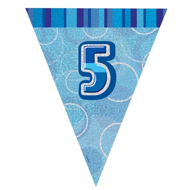 Banner stegulete albastre cifra 5