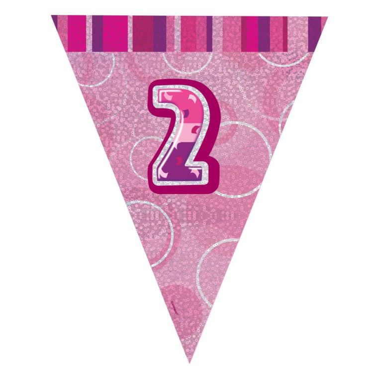 Banner stegulete roz cifra 2