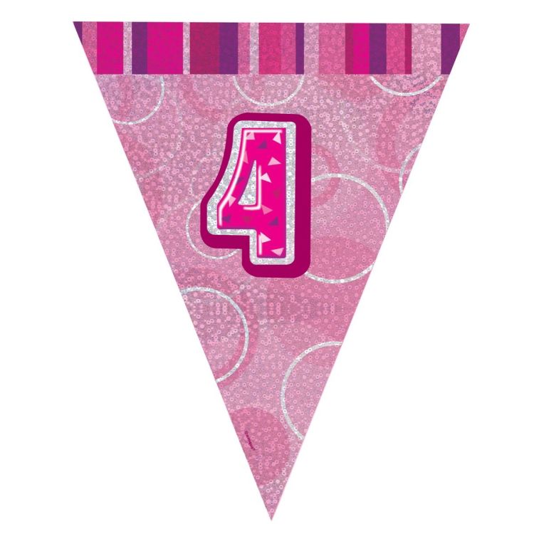 Banner stegulete roz cifra 4