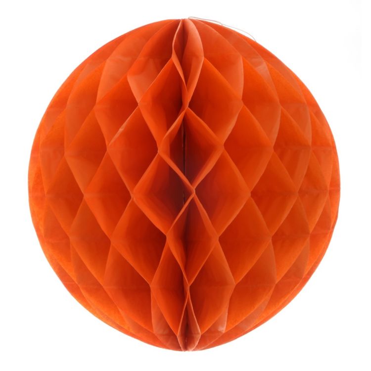 Decoratiune rotunda din hartie portocalie - 25 cm
