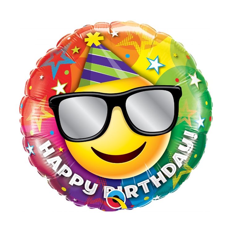 Balon folie Happy Birthday Smiley