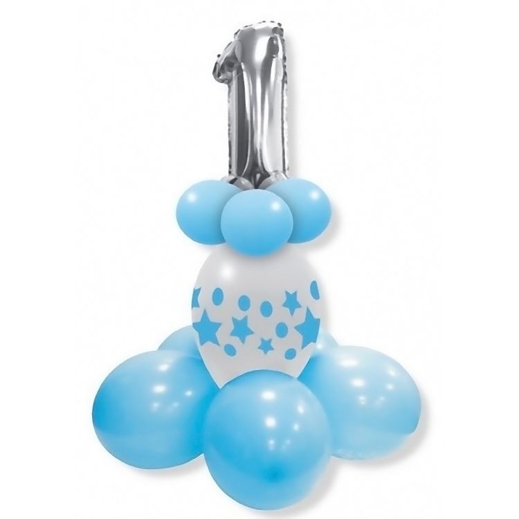Minikit baloane bleu aniversare 1 an