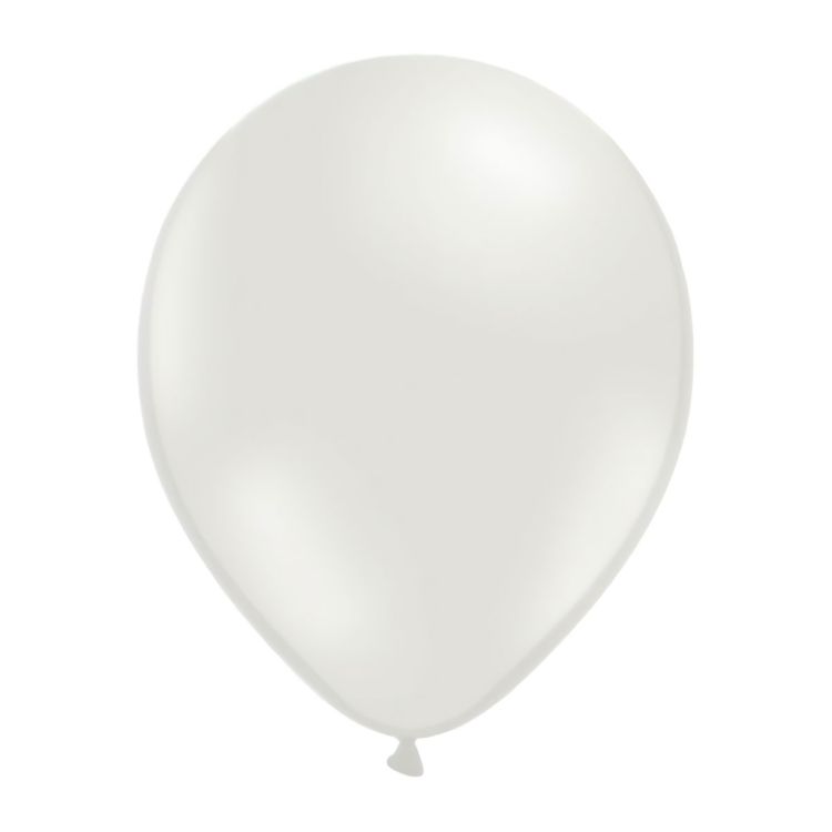 100 Baloane metalice albe - 20 cm