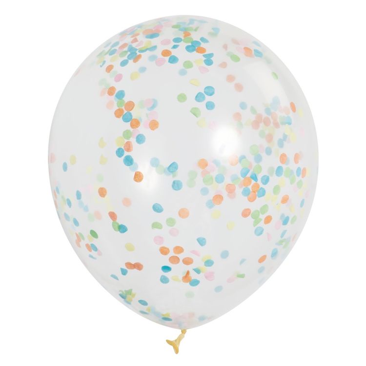 6 Baloane cu confetti multicolore - 30.5 cm