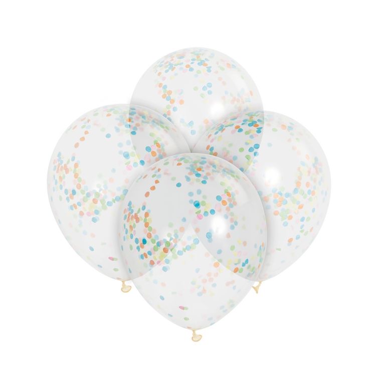 6 Baloane cu confetti multicolore - 30.5 cm