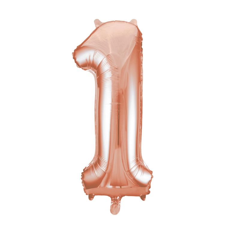 Balon cifra 1 roz - 86 cm