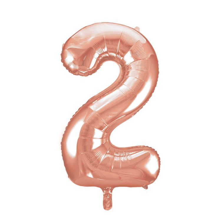 Balon cifra 2 roz - 86 cm