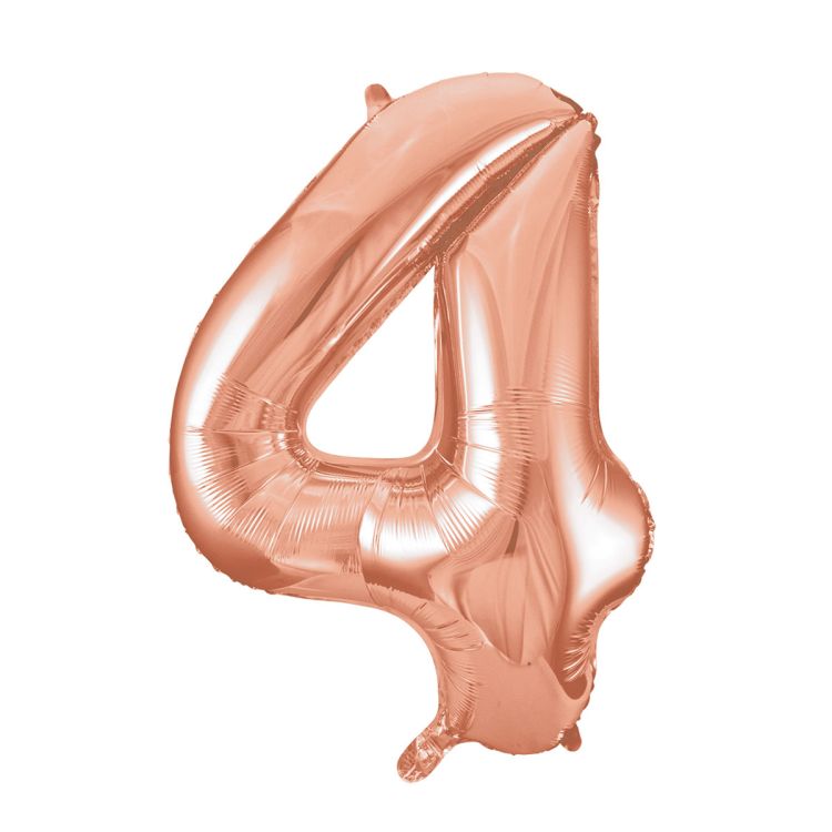 Balon cifra 4 roz - 86 cm