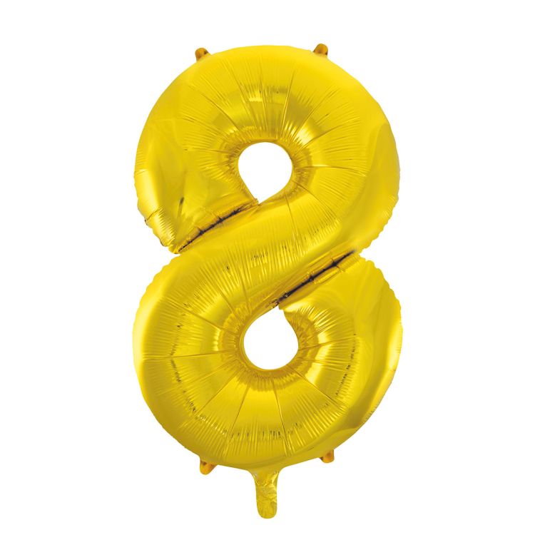 Balon cifra 8 auriu - 86 cm
