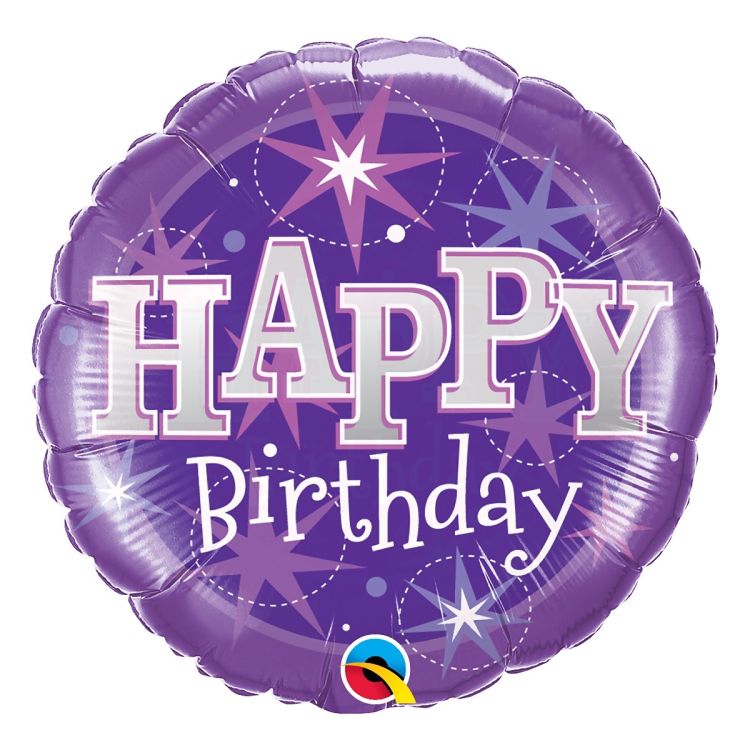 Balon mov Happy Birthday 45 cm