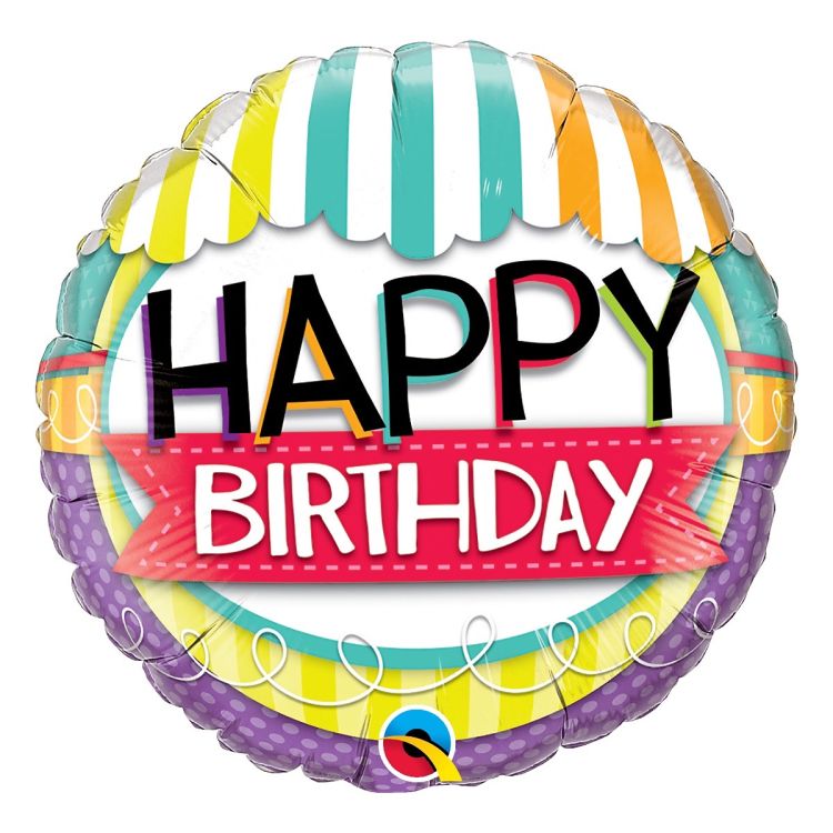 Balon rotund Happy Birthday 45 cm