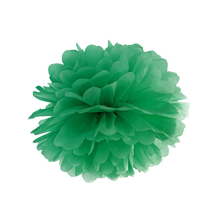 Pompon verde smarald 25 cm