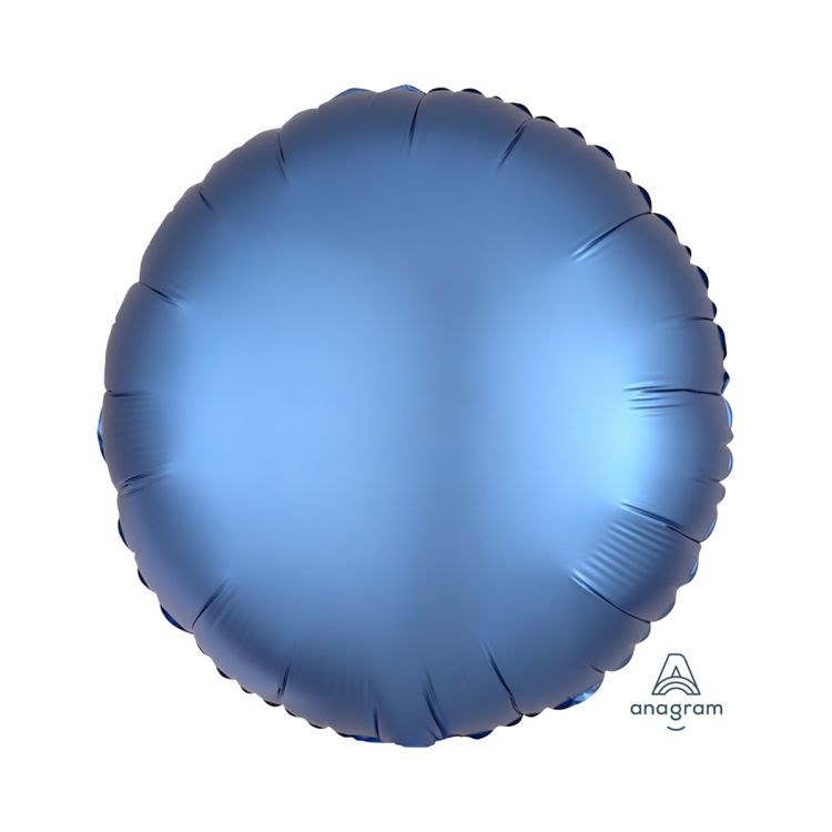 Balon rotund albastru satinat 43 cm