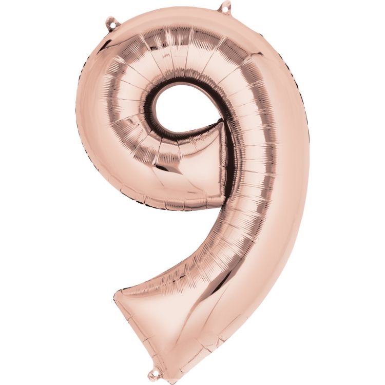 Balon roz cifra 9 - 55x86 cm