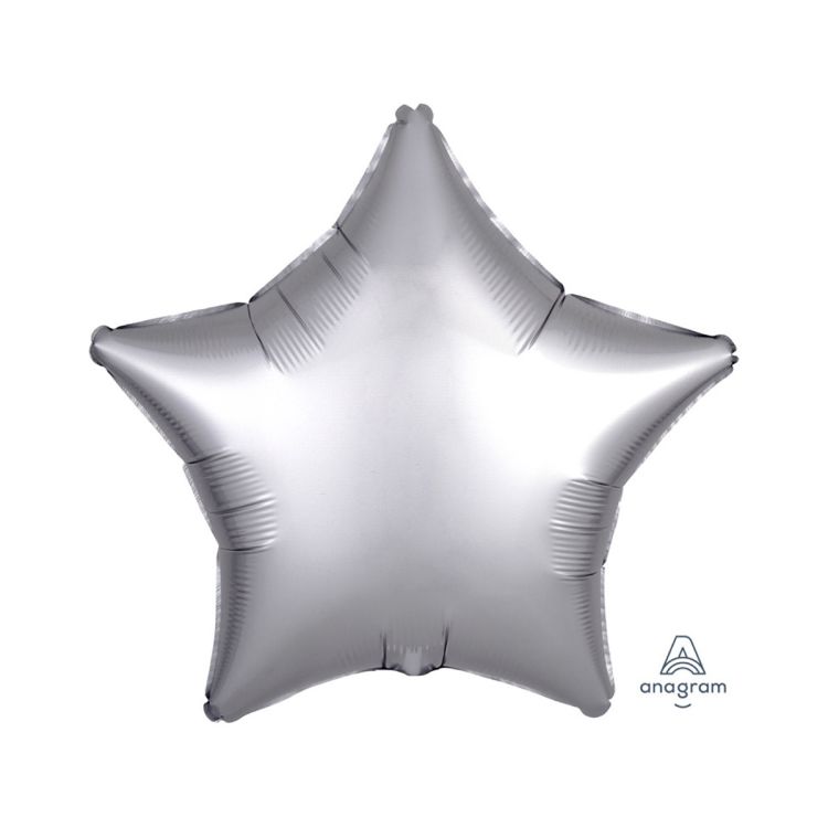 Balon stea argintiu satinat 43 cm