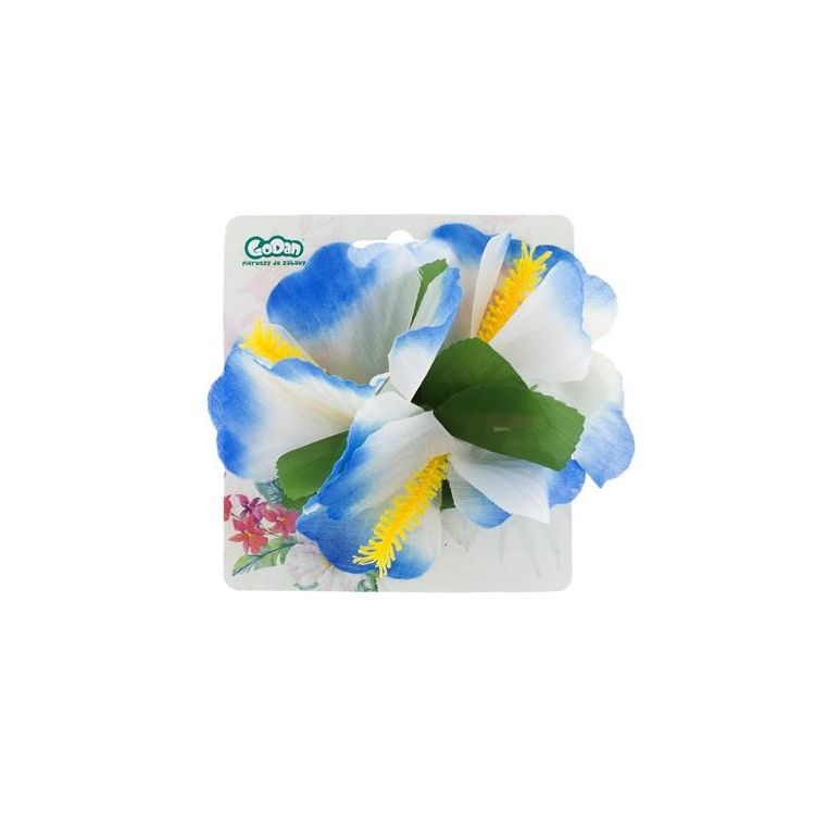 Clama de par hawai cu floare albastra