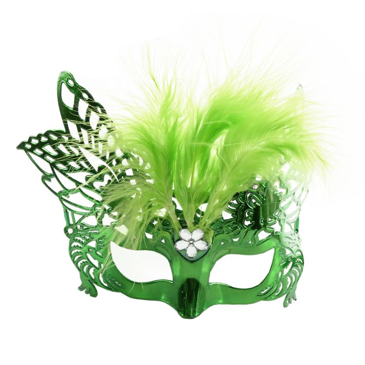 Masca venetiana verde model fluture