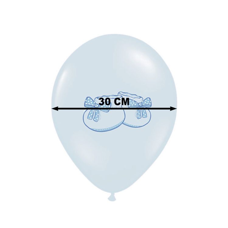 10 baloane bleu pastel cu botosei - 30 cm