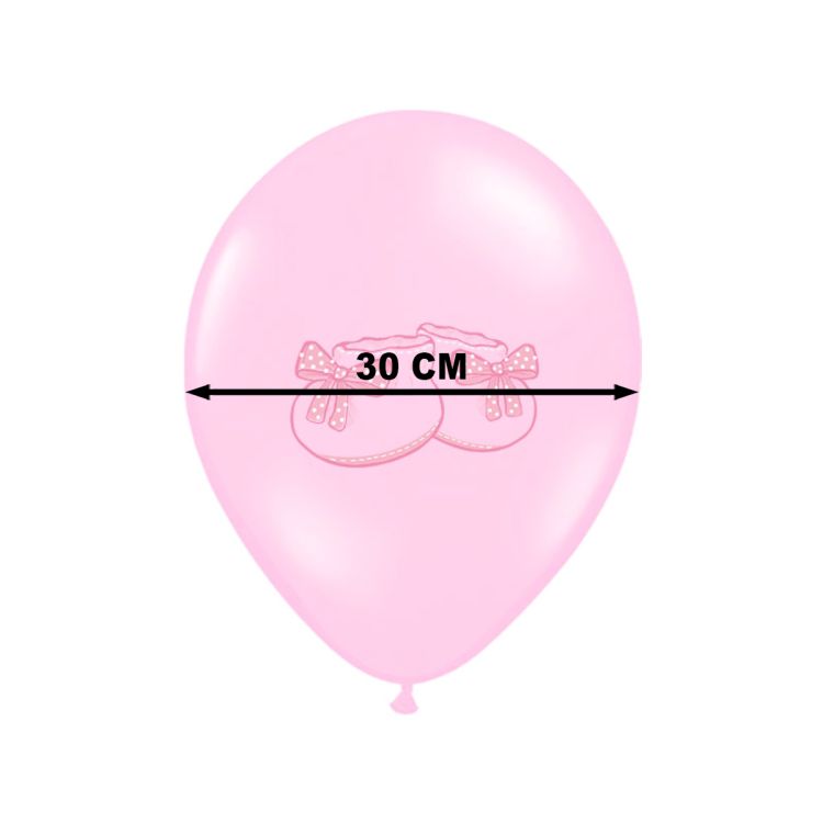 10 baloane roz pastel din latex cu botosei - 30 cm