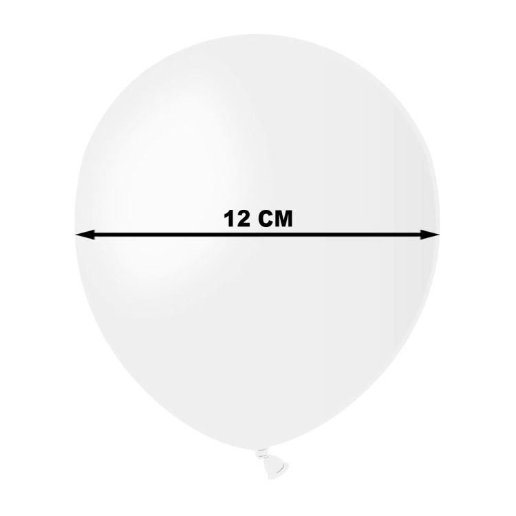 100 Baloane albe Gemar - 12 cm